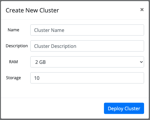 Create New Cluster